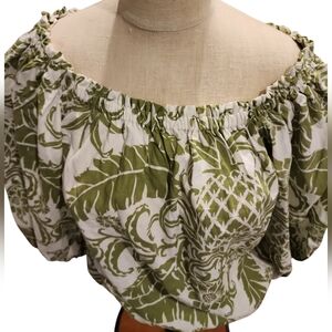 NWT Rachel Zoe Floral Linen Blens Top SZ M